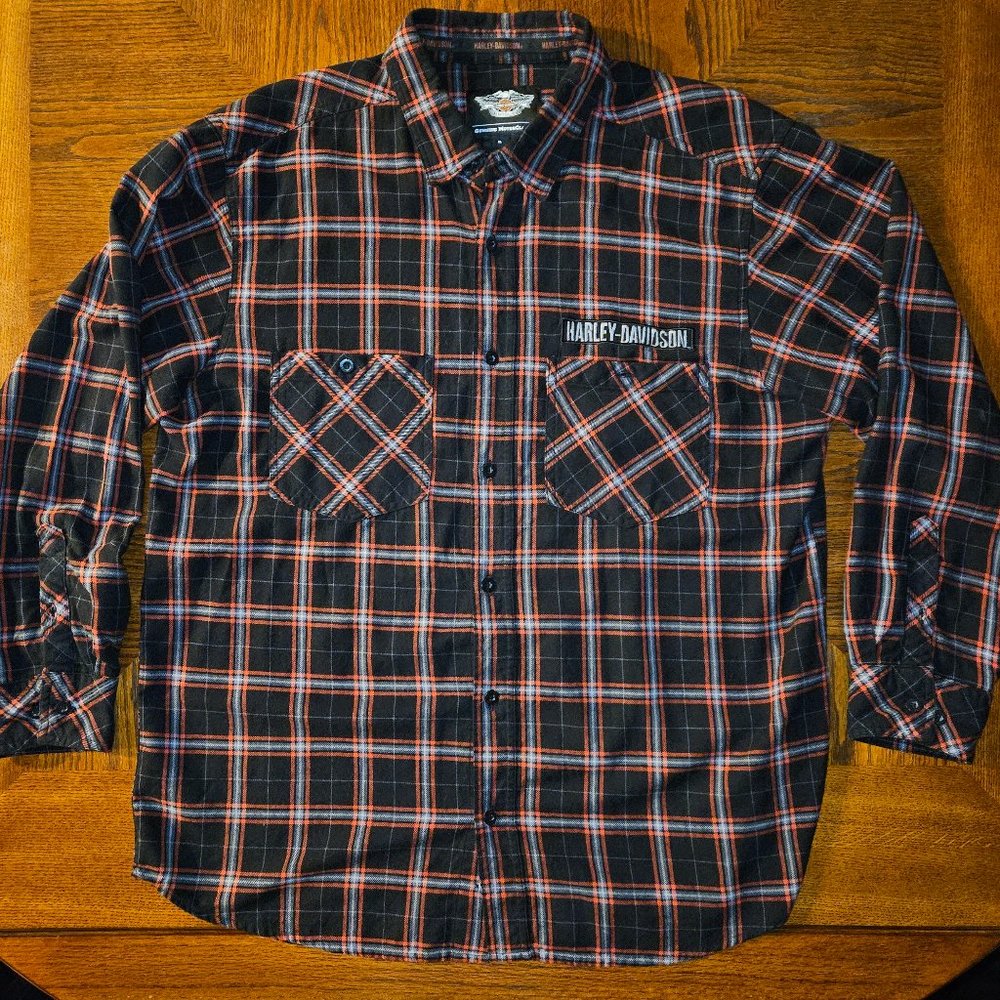 Harley Davidson Mens Flannel Shirt Xl Like New! Gem